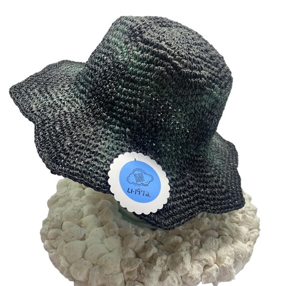 Handmade Crochet Petal Brim Tie-Dye Panama Hat